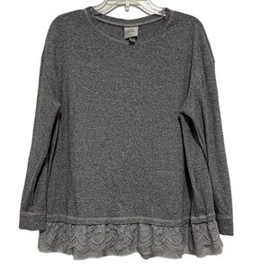 Lightweight Sweater with Lace Trim